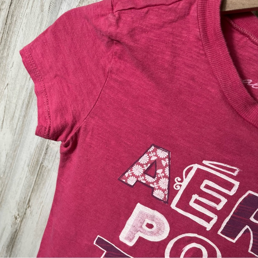 Aeropostale Vintage Y2K Pink Baby Tee Preppy Bella Swan Tight Womens Size XS - Picture 5 of 5